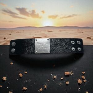 Dooney & Bourke Black Leather upcycled Bracelet